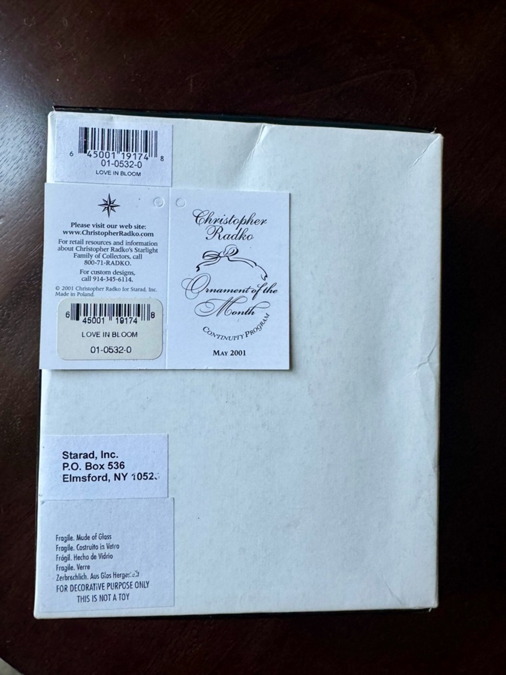 Christopher Radko Love in Bloom May 2001 ornament NWT - Picture 9 of 9